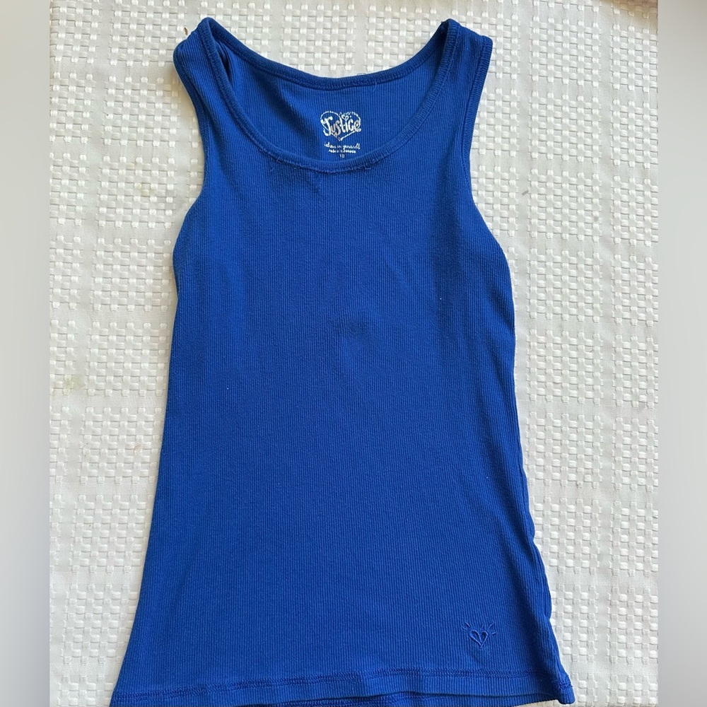 Justice blue tank top kids